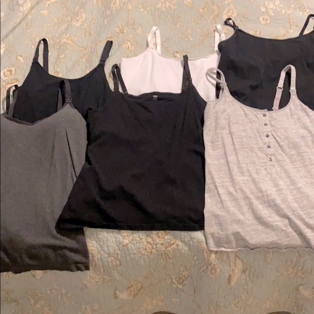 Six Large Nursing tank tops - all barely used